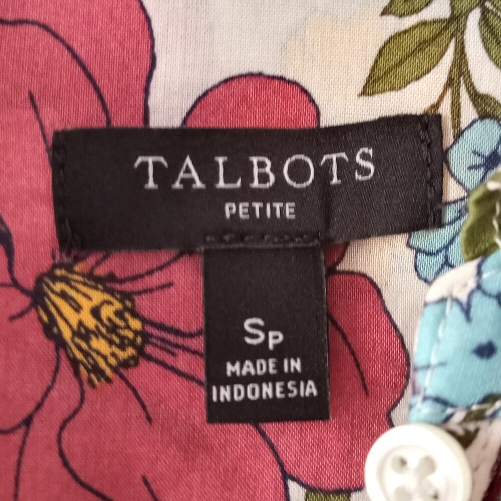 'Talbots' Floral Blouse S/P EUC - Picture 6 of 15